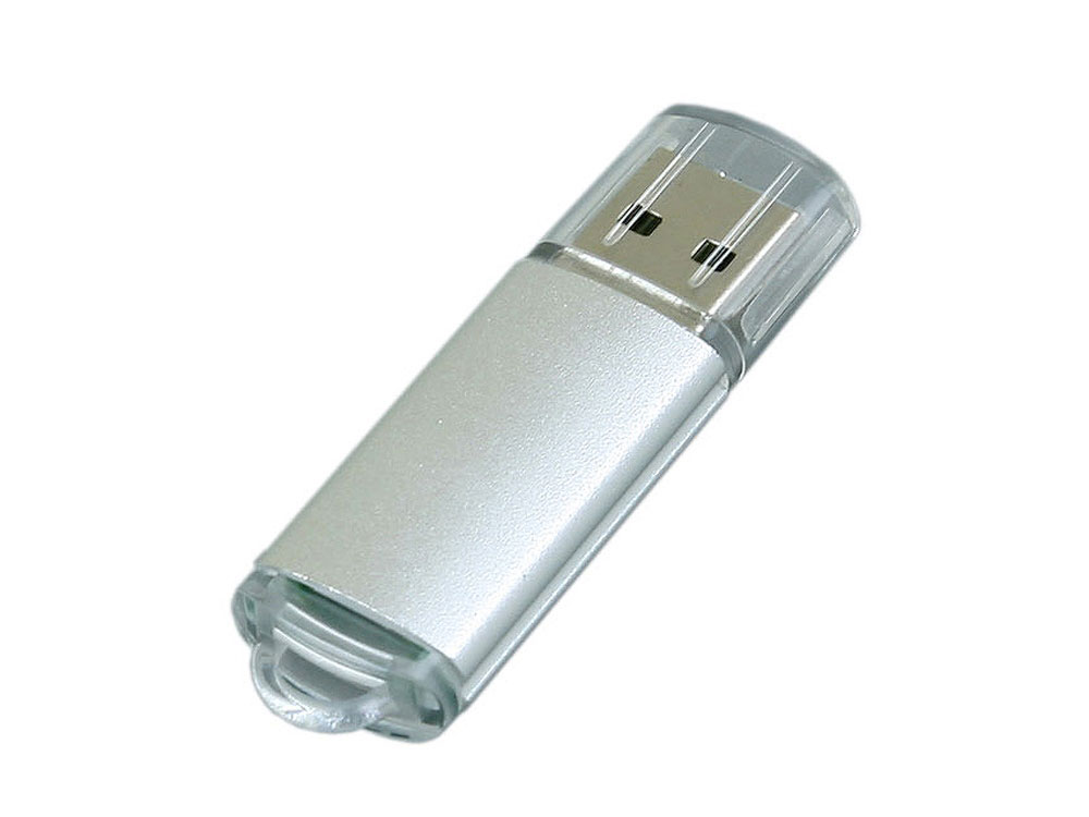 USB 3.0- флешка на 64 Гб с прозрачным колпачком (серебристый) 64Gb (Изображение 1)