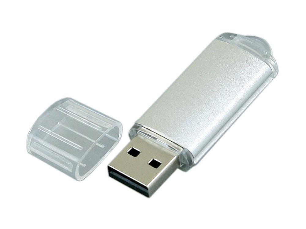 USB 3.0- флешка на 64 Гб с прозрачным колпачком (серебристый) 64Gb (Изображение 2)