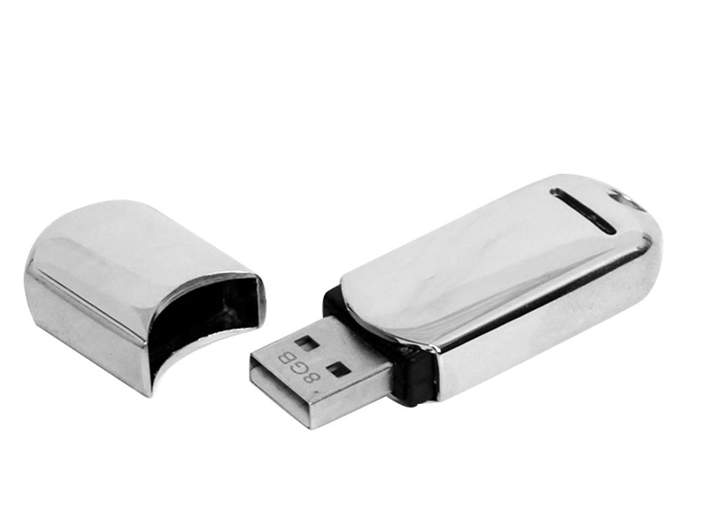 USB 3.0- флешка на 64 Гб каплевидной формы (серебристый) 64Gb (Изображение 2)