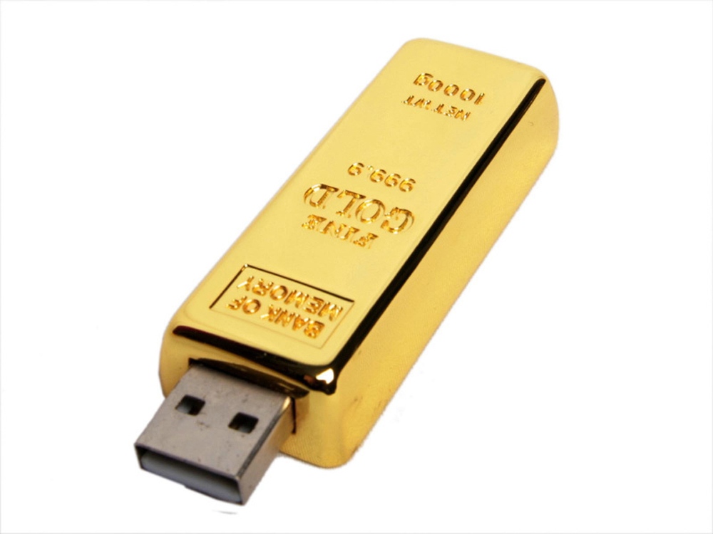 USB 3.0- флешка на 128 Гб в виде слитка золота