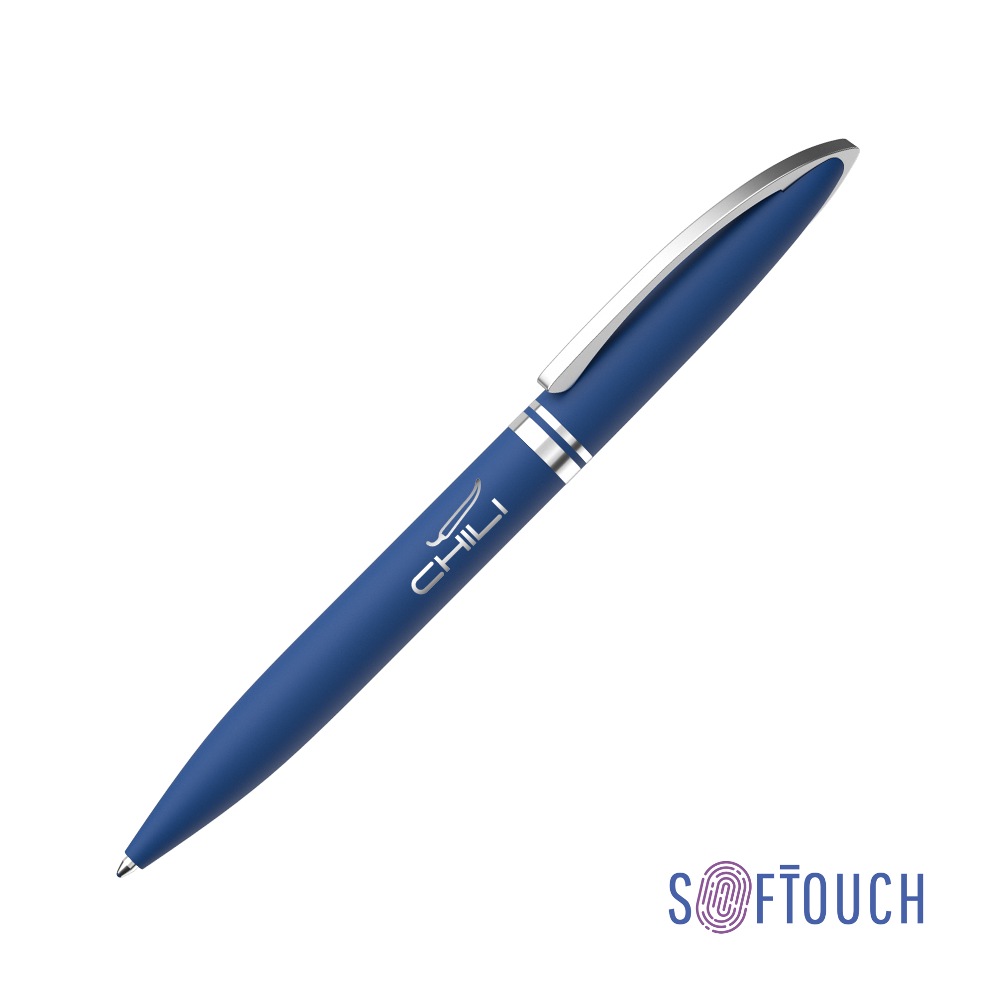 Ручка шариковая "Rocket", покрытие soft touch (темно-синий)