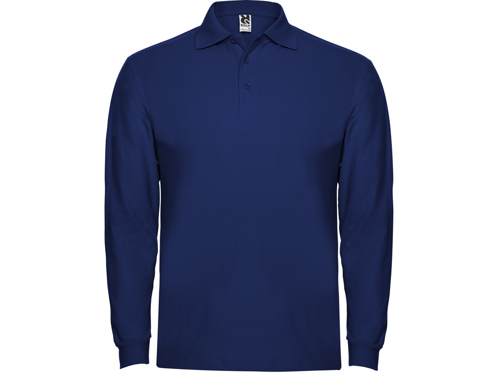 Рубашка поло Estrella мужская с длинным рукавом (синий) 2XL (Изображение 1)