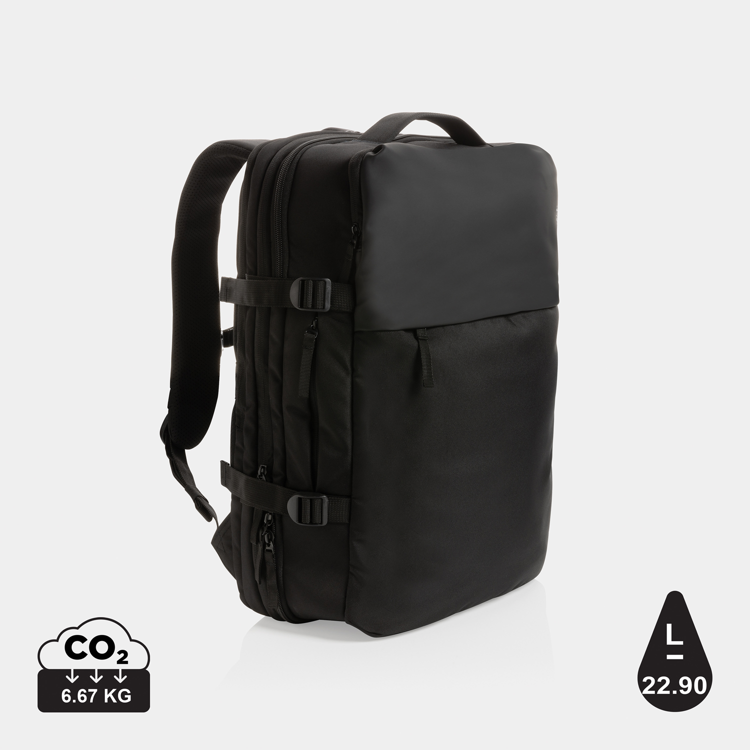 Рюкзак для путешествий Swiss Peak из rPET AWARE™ с регулируемым объемом, 15.6" (Изображение 16)
