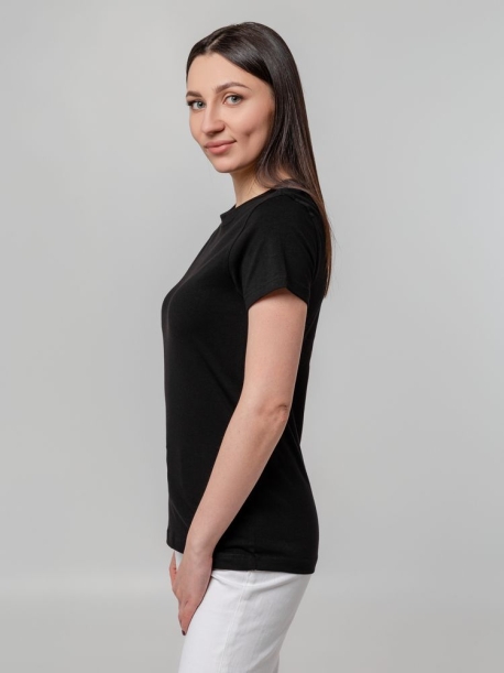 Футболка женская T-bolka Stretch Lady, черная, размер XL (Изображение 6)