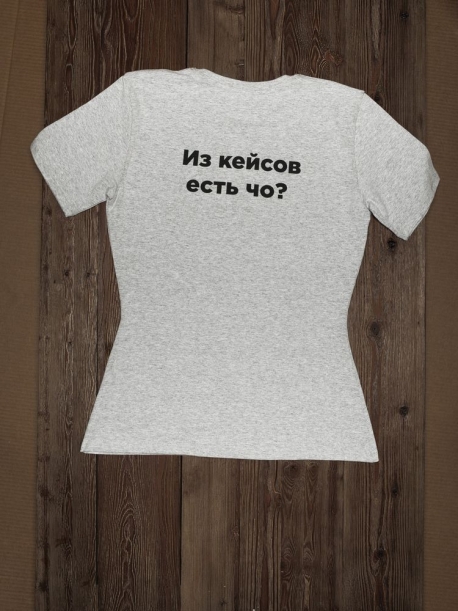Футболка женская T-bolka Stretch Lady, серый меланж, размер L (Изображение 5)