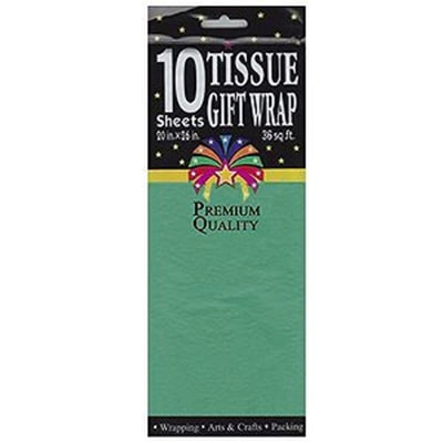 Упаковочная бумага "Тишью", зеленый, 10 листов в упаковке, размер листа 50*66 см (Изображение 1)