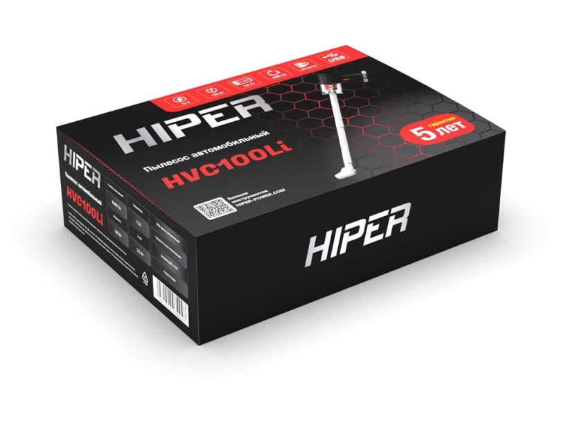 Пылесос автомобильный HIPER HVC100Li аккумуляторный (Изображение 15)