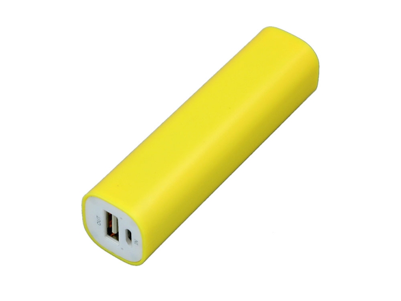 Внешний аккумулятор Digi прямоугольной формы, 2200 mAh (желтый) 2200 mAh (Изображение 1)