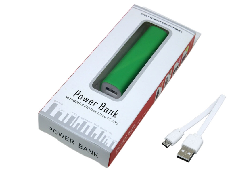Внешний аккумулятор Digi прямоугольной формы, 2200 mAh (зеленый) 2200 mAh (Изображение 3)