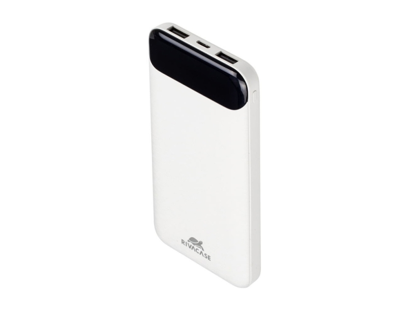 RIVACASE VA2240 (10000mAh) с дисплеем, белый, внешний аккумулятор 12/48 (Изображение 1)