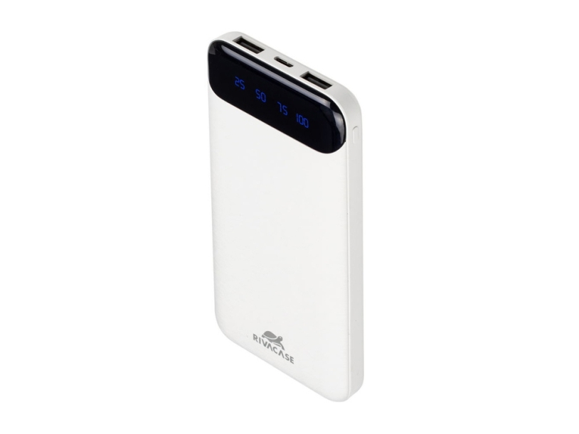 RIVACASE VA2240 (10000mAh) с дисплеем, белый, внешний аккумулятор 12/48 (Изображение 2)