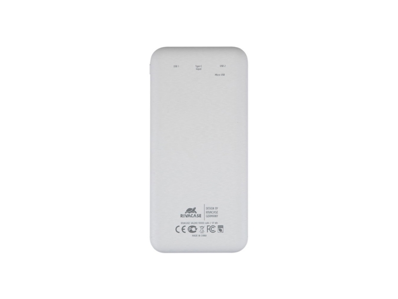 RIVACASE VA2240 (10000mAh) с дисплеем, белый, внешний аккумулятор 12/48 (Изображение 3)