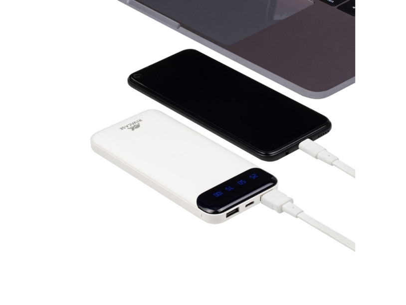 RIVACASE VA2240 (10000mAh) с дисплеем, белый, внешний аккумулятор 12/48 (Изображение 16)