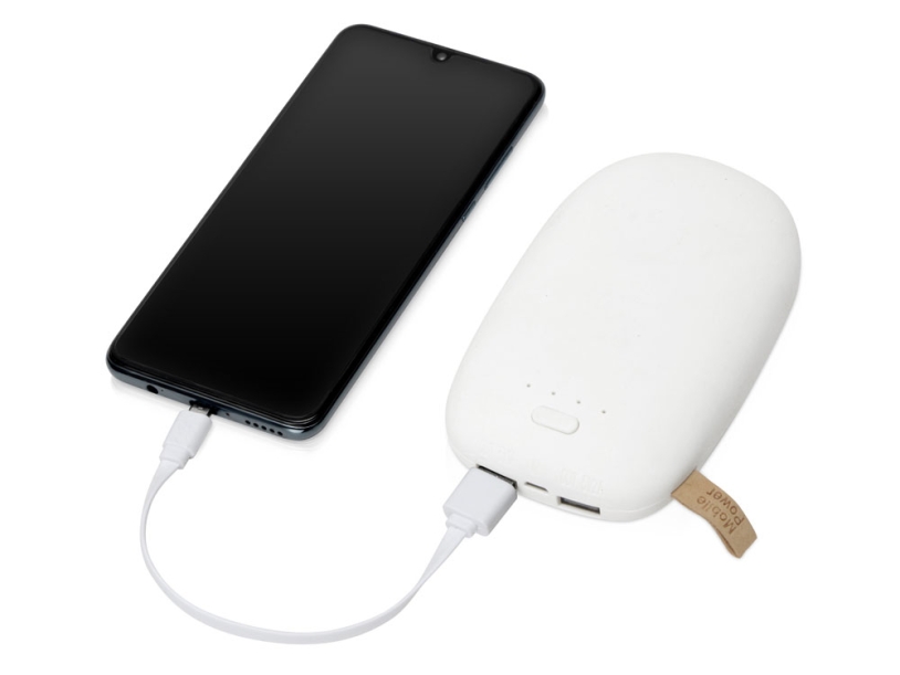Внешний аккумулятор в форме камня Stone, 10400 mAh (белый) 10400 mAh (Изображение 2)