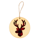 Украшение новогоднее &quot;Red deer&quot;,диаметр 9 см , фанера, бежевый, красный