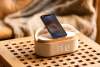 Bluetooth стерео-колонка "Smart Band" 10Вт (2х5Вт) с беспроводным (15W) ЗУ, лампой, часами, FM радио (бежевый) (Изображение 2)
