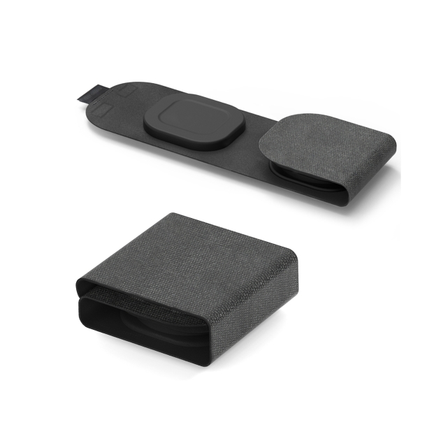 Складная беспроводная (15W) зарядная станция "Magic Case" для смартфона, часов и наушников (черный) (Изображение 2)