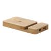 Беспроводное (10W) зарядное устройство "Bamboo Power" 5000 mAh с подставкой под смартфон, бамбук (бежевый) (Изображение 1)