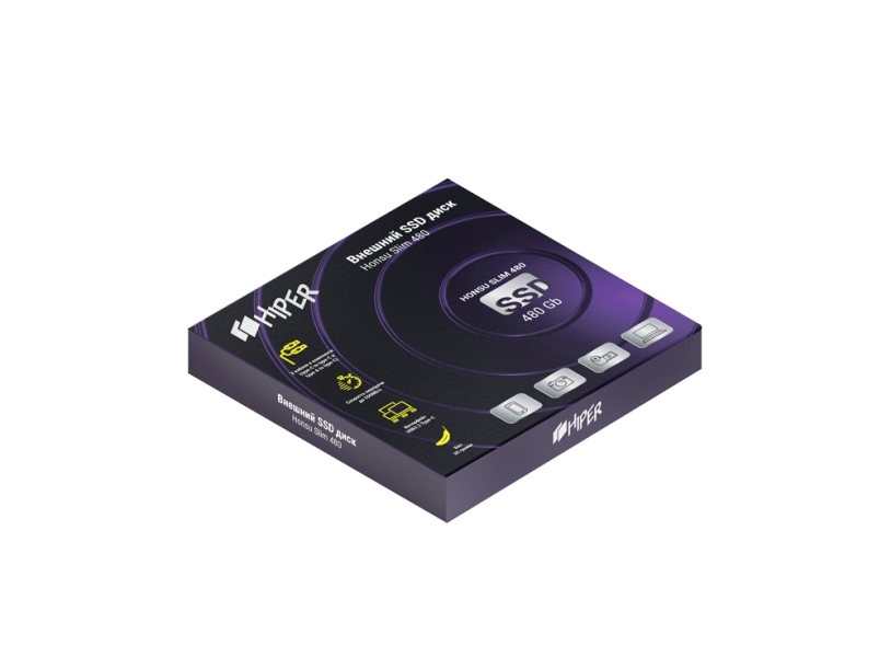 Внешний SSD накопитель Honsu Slim 480 480GB USB3.1 Type-C Slim (серебристый) 480Gb (Изображение 2)