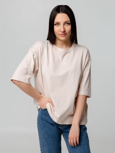 Футболка унисекс оверсайз Street Vibes, бежевая, размер XS/S (Изображение 6)