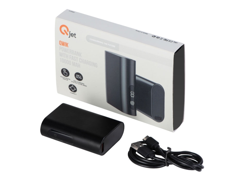 Внешний аккумулятор с QC/PD Qwik, 10000 mah, черный (Изображение 9)