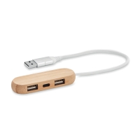 3-портовый USB-концентратор с д (древесный)