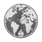 Часы настенные Карта мира (черный с белым)