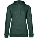 Толстовка с капюшоном женская Hoodie, темно-зеленый меланж, размер L