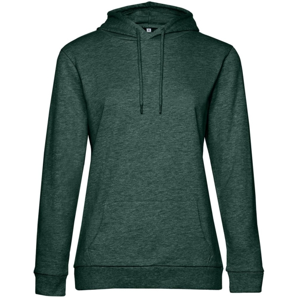 Толстовка с капюшоном женская Hoodie, темно-зеленый меланж, размер XL (Изображение 1)