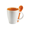 Чашка с ложкой (оранжевый) (Изображение 1)