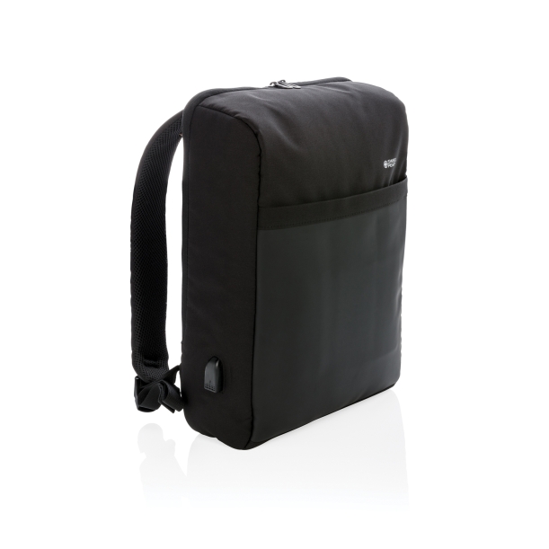 Антикражный рюкзак Swiss Peak 15"  с RFID защитой и разъемом USB, черный (Изображение 1)