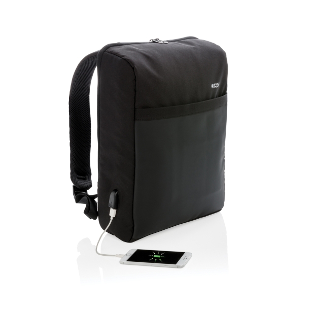 Антикражный рюкзак Swiss Peak 15"  с RFID защитой и разъемом USB, черный (Изображение 2)