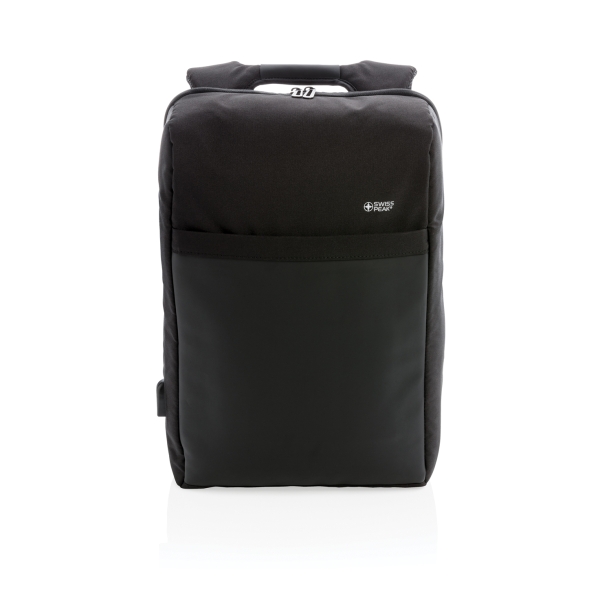 Антикражный рюкзак Swiss Peak 15"  с RFID защитой и разъемом USB, черный (Изображение 5)