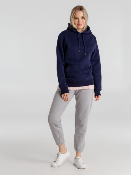 Толстовка с капюшоном унисекс King, темно-синяя, размер S (Изображение 6)
