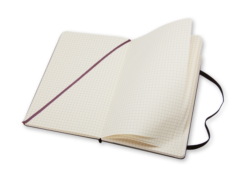 Записная книжка Moleskine Classic (в клетку) в твердой обложке, Large (13х21см), черный (Изображение 3)