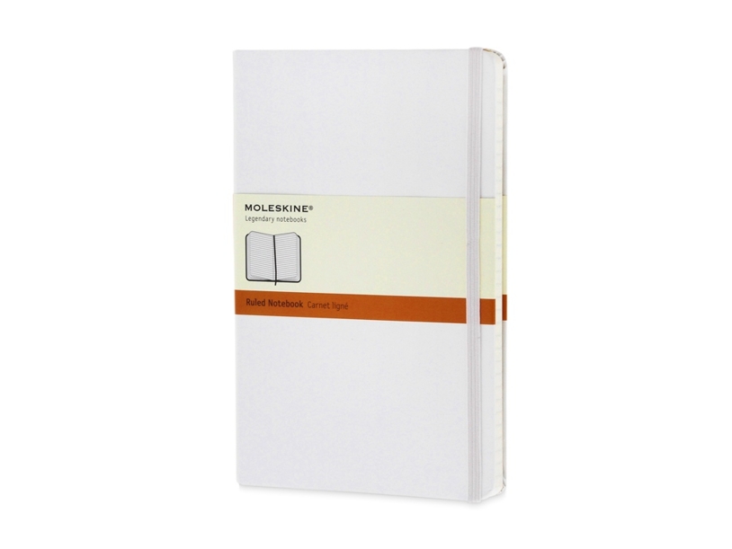 Записная книжка Moleskine Classic (в линейку) в твердой обложке, Large (13х21см), белый (Изображение 1)