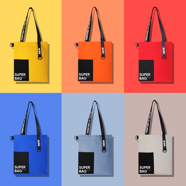 Шоппер Superbag Color (серый с чёрным) (Изображение 5)