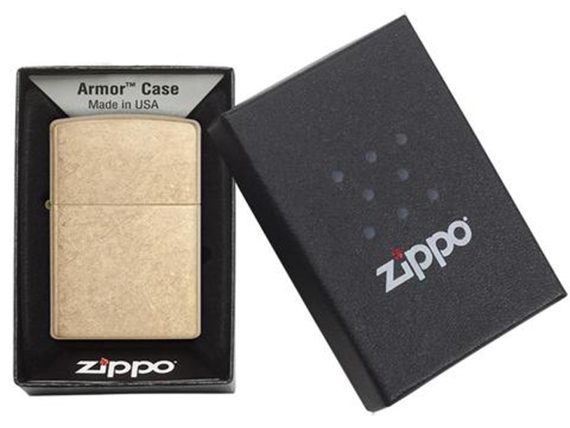 Зажигалка ZIPPO Armor™с покрытием Tumbled Brass (золотистый)  (Изображение 5)