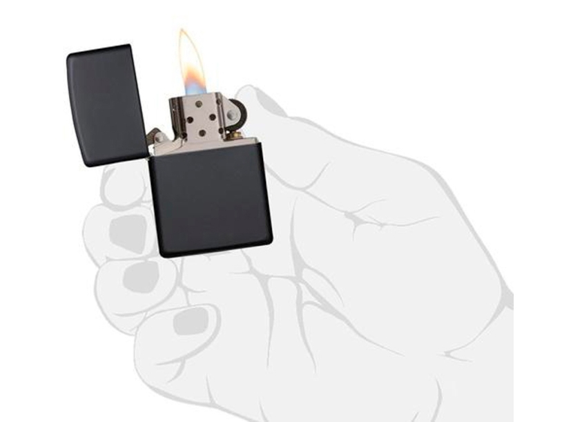 Зажигалка ZIPPO Classic с покрытием Black Matte (черный)  (Изображение 5)