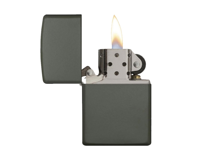 Зажигалка ZIPPO Classic с покрытием Green Matte (зеленый)  (Изображение 4)