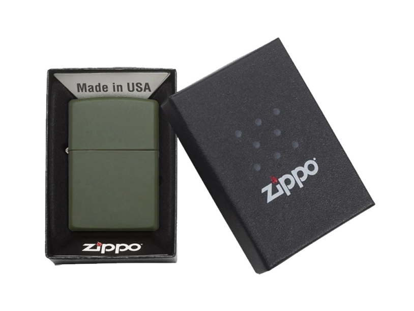 Зажигалка ZIPPO Classic с покрытием Green Matte (зеленый)  (Изображение 6)