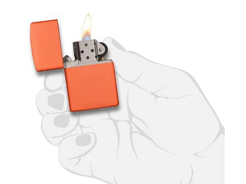 Зажигалка ZIPPO Classic с покрытием Orange Matte (оранжевый)  (Изображение 5)