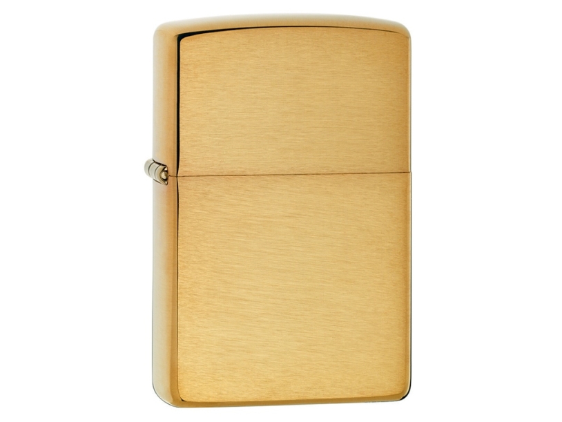 Зажигалка ZIPPO с покрытием Brushed Brass (золотистый)  (Изображение 1)