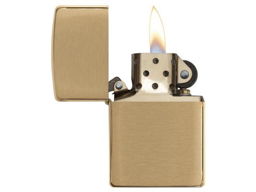 Зажигалка ZIPPO с покрытием Brushed Brass (золотистый)  (Изображение 2)