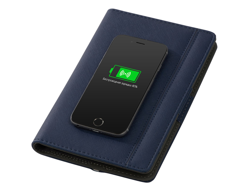 Органайзер с функцией беспроводной зарядки Manner, 5000 mah, темно-синий (Изображение 4)