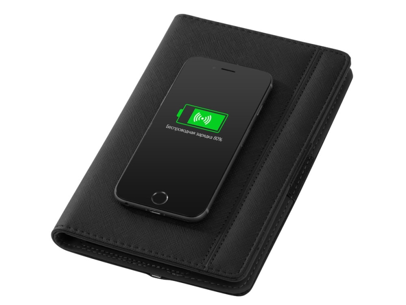 Органайзер с функцией беспроводной зарядки Manner, 5000 mAh (черный)  (Изображение 4)