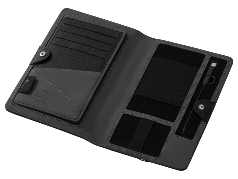 Органайзер с функцией беспроводной зарядки Manner, 5000 mAh (черный)  (Изображение 5)