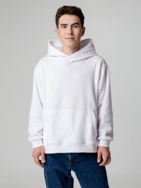 Худи флисовое унисекс Manakin, белое, размер XS/S (Изображение 8)