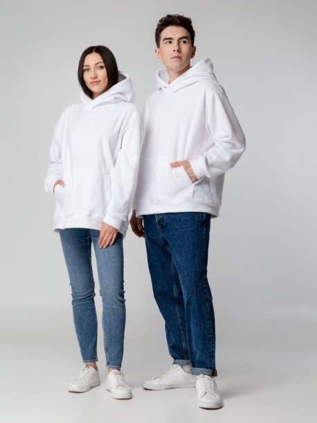 Худи флисовое унисекс Manakin, белое, размер XS/S (Изображение 11)