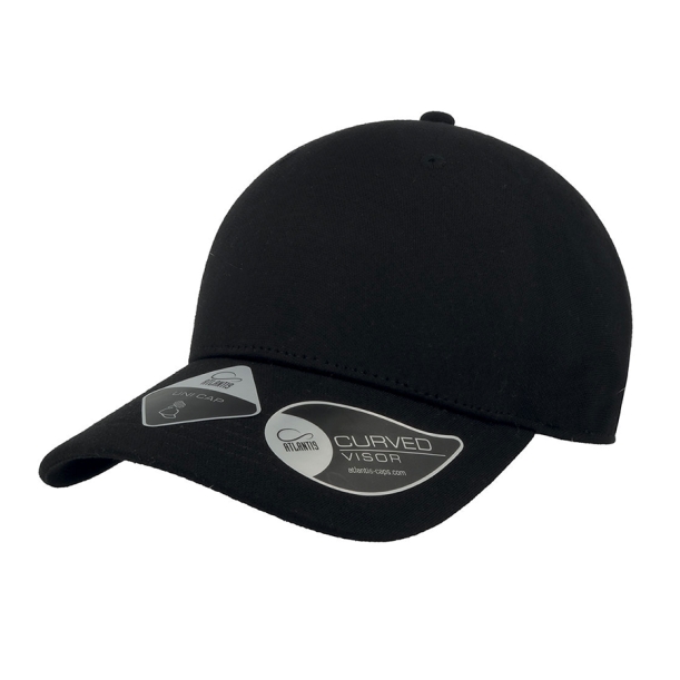 Бейсболка "UNI-CAP PIQUET", черный, 83% полиэстер, 15% вискоза, 2% эластан, плотность 190 г/м2 , L_X (Изображение 1)